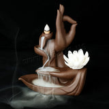 Traditional Buddha Hand Incense Burner Flower Lotus Smoke Waterfall Backflow Incense Burner Elegant Lotus Incense Holder