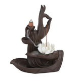 Traditional Buddha Hand Incense Burner Flower Lotus Smoke Waterfall Backflow Incense Burner Elegant Lotus Incense Holder