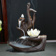 Traditional Buddha Hand Incense Burner Flower Lotus Smoke Waterfall Backflow Incense Burner Elegant Lotus Incense Holder