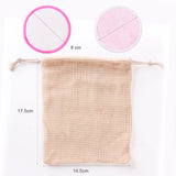 Round Reusable Cotton Pads Reusable Cleansing Makeup Pads 16pcs Washable Facial Make Up Remover Wipe Pads