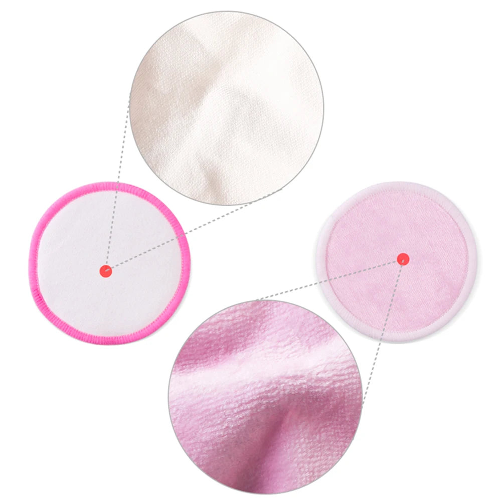 Round Reusable Cotton Pads Reusable Cleansing Makeup Pads 16pcs Washable Facial Make Up Remover Wipe Pads