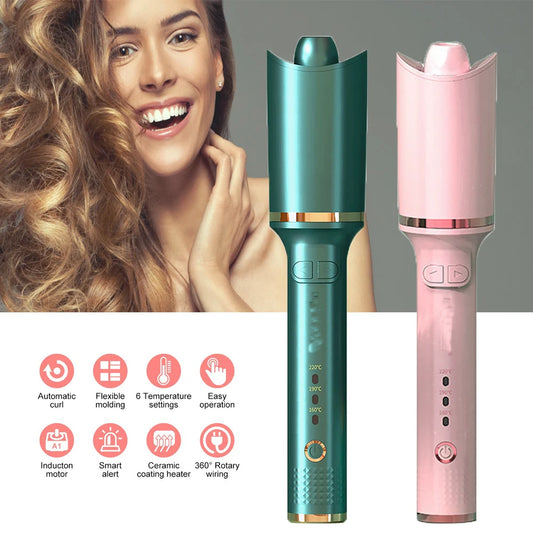 Automatic Hair Curler Ceramic Auto Rotate Curling Iron Long-lasting Hair Styling Temperature Wave Electric Hair Curler
