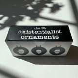 Existentialist Holiday Glass Mini Ornaments Set in Black