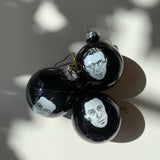 Existentialist Holiday Glass Mini Ornaments Set in Black