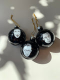 Existentialist Holiday Glass Mini Ornaments Set in Black