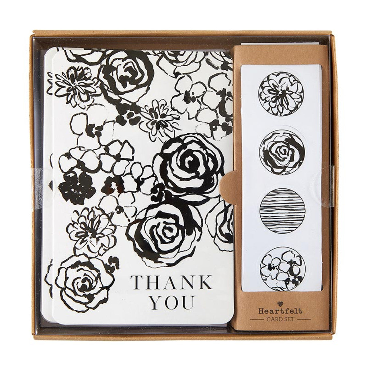 Thank You Card Set With Envelopes and Sticker Seals | Blank Inside