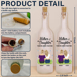 Mother & Daughter Forever Linked Bottle Light: Frosted glass, LED lights, personalized gift
