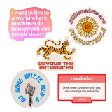 Snarky Feminist Vinyl Stickers | Weatherproof Water Bottle Decals | 5