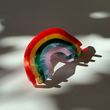 Mini Hair Clip | Curvy Rainbow | Claw Clip in Velvet