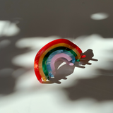 Mini Hair Clip | Curvy Rainbow | Claw Clip in Velvet