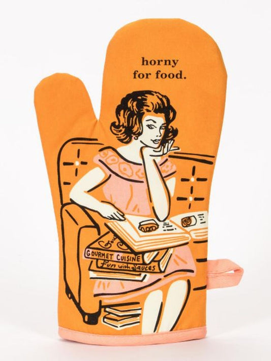 Horny For Food Thermal Oven Mitt in Orange | Kitchen Thermal Single