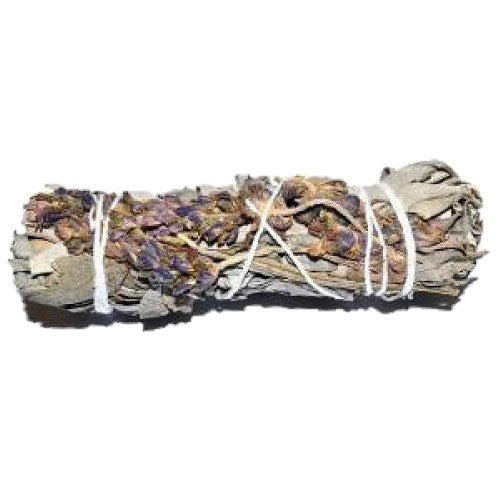 White Sage & Royal Lavender Flower Smudge Stick