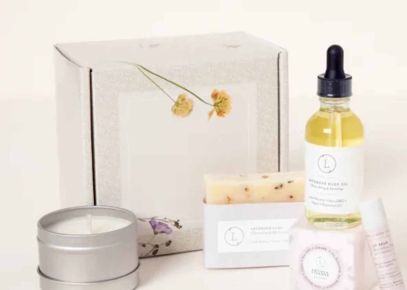 Unwind Time Lavender Skincare Set ~ Thank You Gift, Self Care Gift, Gift for Mom [Lizush] *Made in USA*
