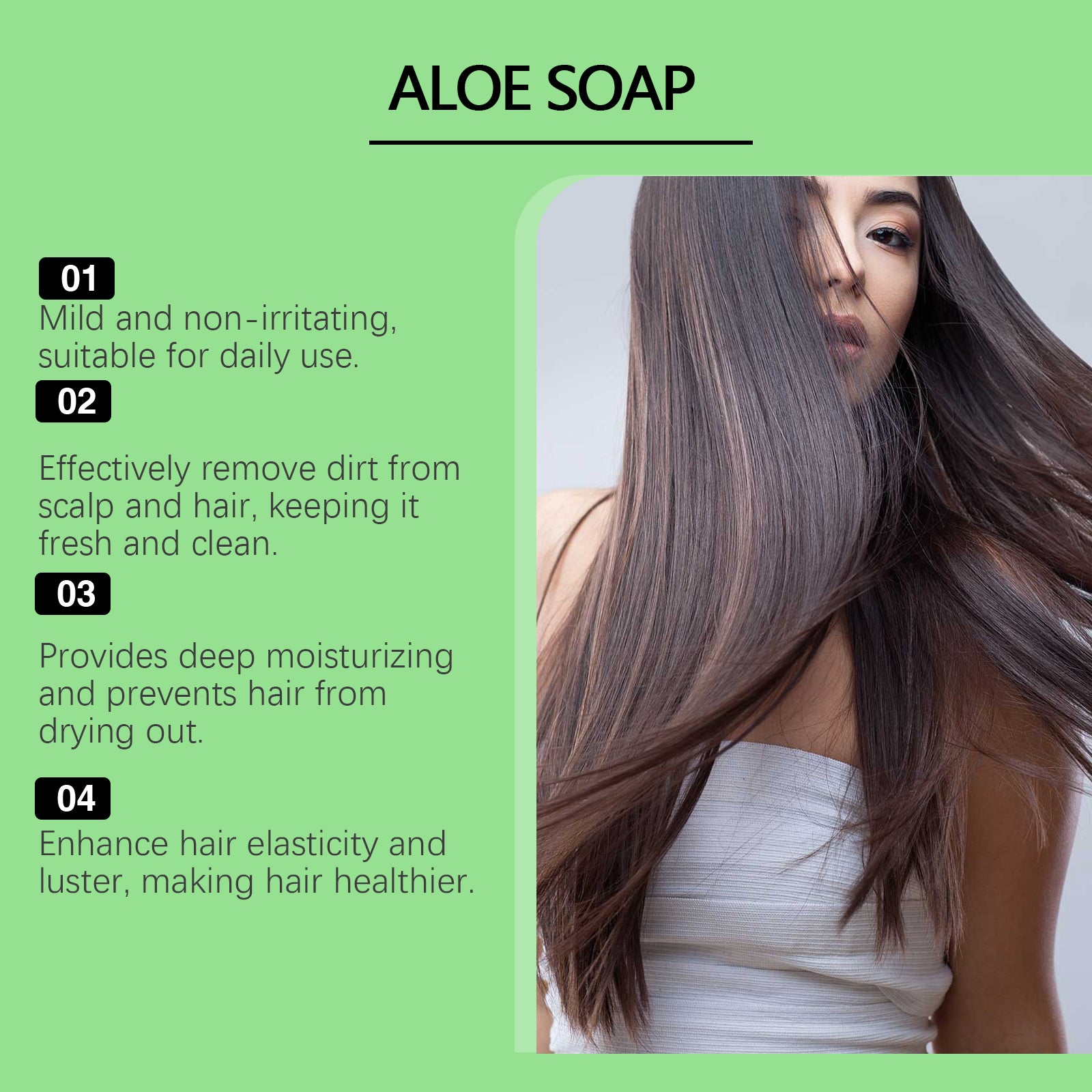 Hair Shampoo Bar With Aloe Vera Essential Oil Cleans Scalp And Nourishes Hair With Refreshing And Smoothing Hair Care Soap Bar