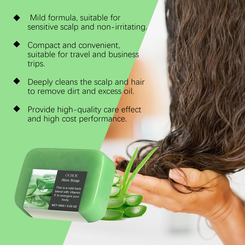 Hair Shampoo Bar With Aloe Vera Essential Oil Cleans Scalp And Nourishes Hair With Refreshing And Smoothing Hair Care Soap Bar