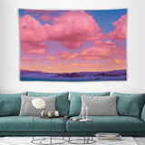 Super Soft Pink Sunset Wall Tapestry Blanket