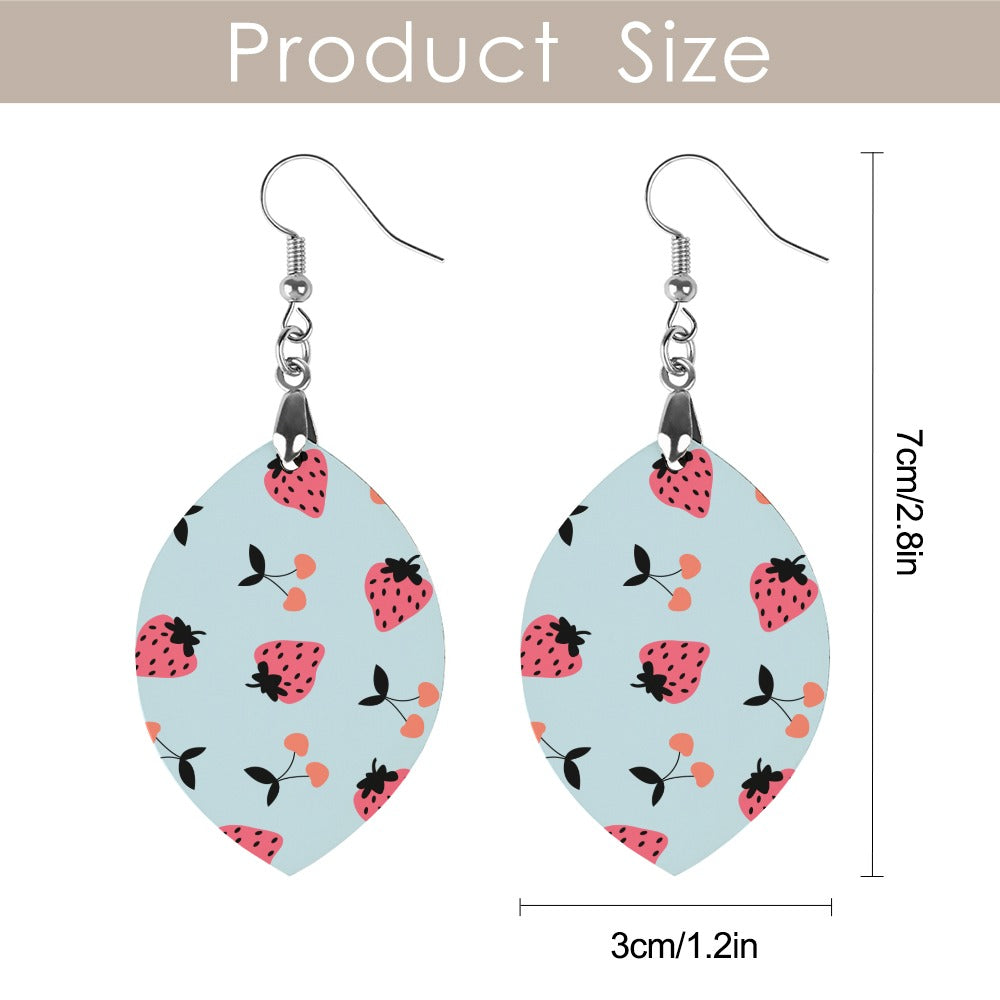 Strawberry Cherry Cute Wooden Earrings Pendant