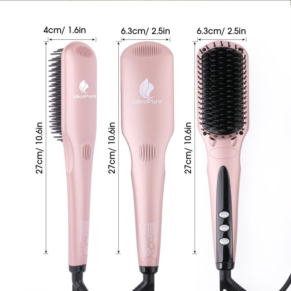 2-in-1 Ionic Enhanced Hair Straightener Brush