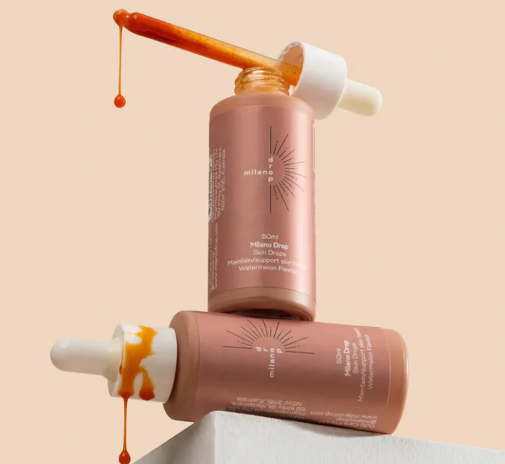 Tanning Serum Drops for Face Body Self Tanning Drink Serum Watermelon Flavor [Milano Drops] BoGo Special!