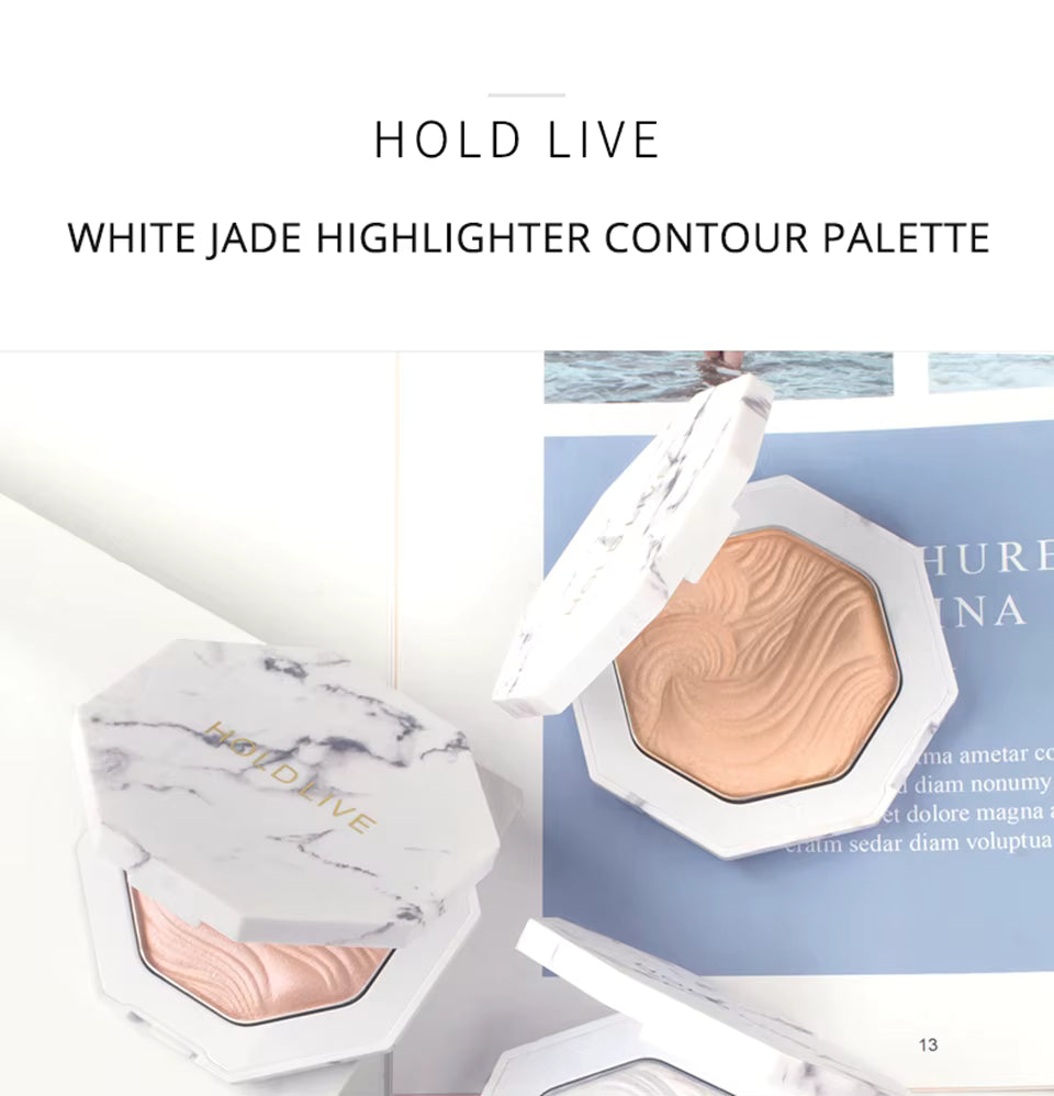 White Jade 3-Color Bronzer Highlighting Palette Bronzing Shimmer Shine High Pigment Powder