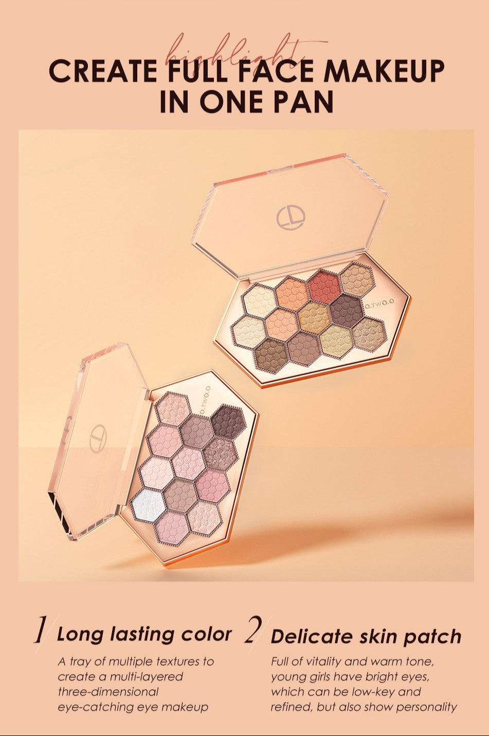 Honeycomb Diamond Eyeshadow Palette Taro Powder Natural Eyeshadow 12 Colors
