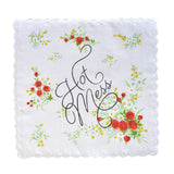 Hot Mess Retro Floral Print Cotton Handkerchief