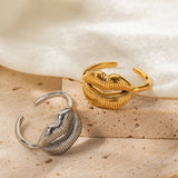 Trendy Stainless Steel Lip Design Ring, Women's Adjustable Size Ring with Lips Jewelry Gift