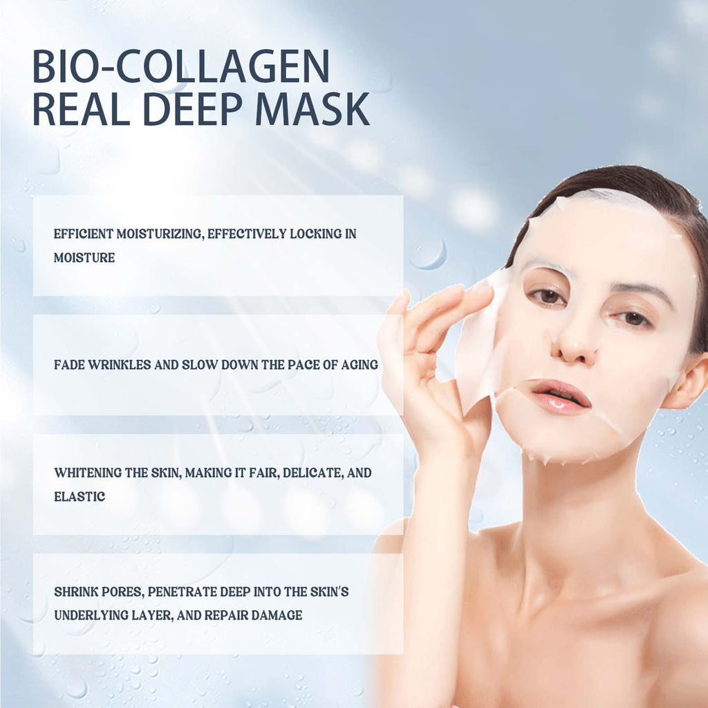 Bio-Collagen Real Deep Mask Moisturizing Anti-Wrinkle Fade Out Fine Lines Smooth Water Skin Mask