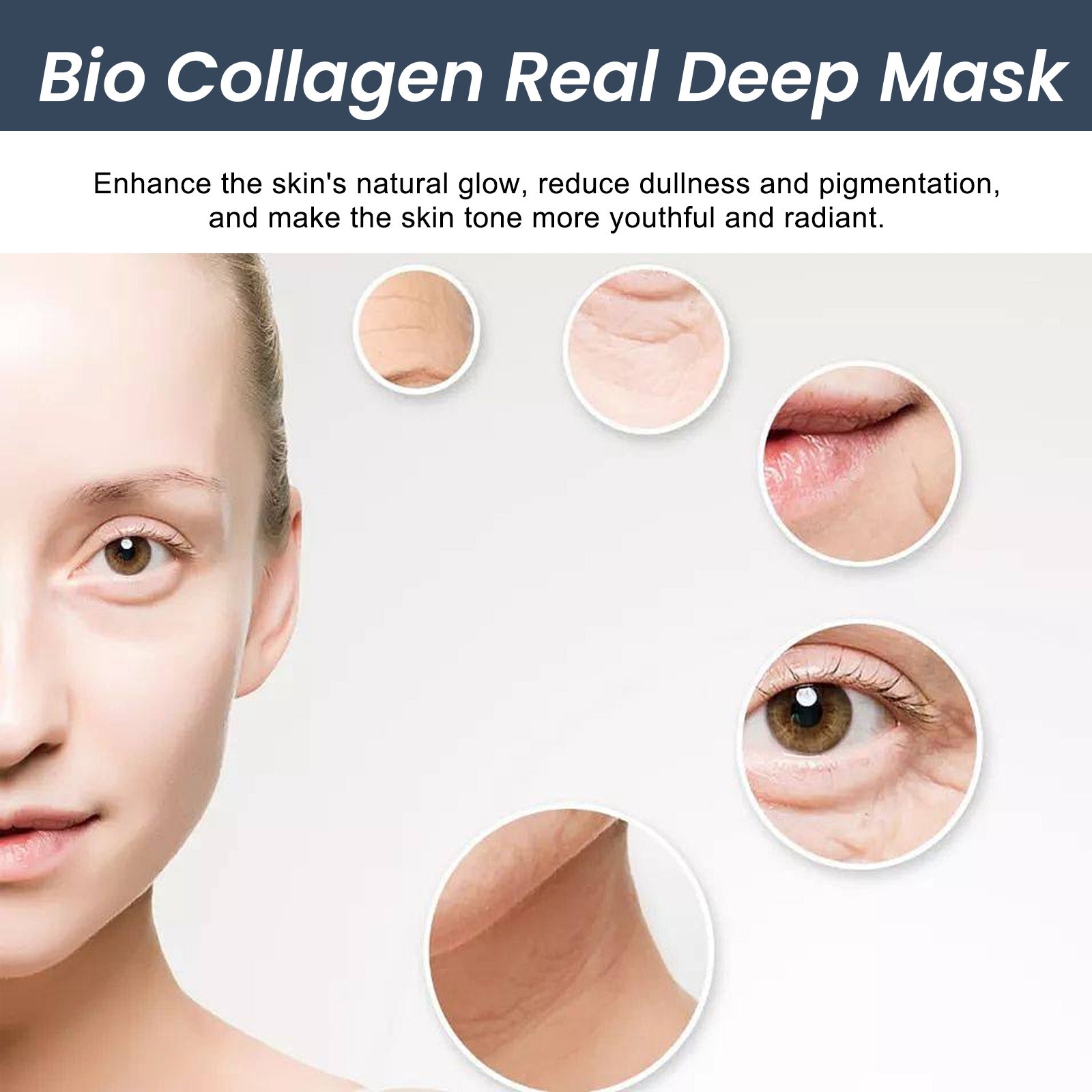 Bio-Collagen Real Deep Mask Moisturizing Anti-Wrinkle Fade Out Fine Lines Smooth Water Skin Mask