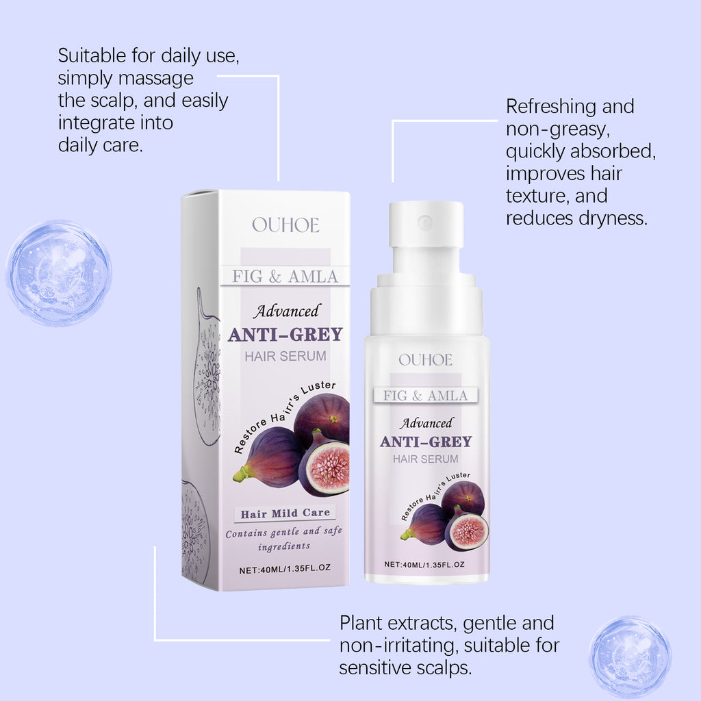 Anti-Grey Hair Color Natural Fig Extract Serum Gentle, Non-Irritating, Easy Color Change Moisturizing Soft And Smooth Hair