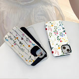 Floral Pretty Phone Case Apple 15 Double Layer Film Case 13pm Hard Case 14