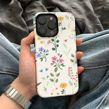 Floral Pretty Phone Case Apple 15 Double Layer Film Case 13pm Hard Case 14