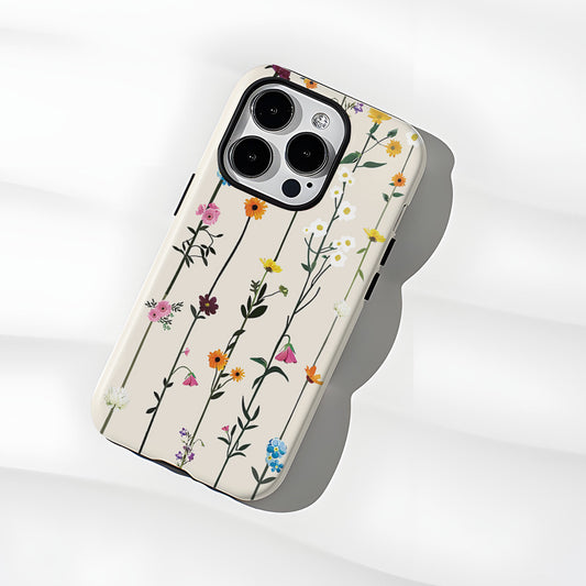 Floral Pretty Phone Case Apple 15 Double Layer Film Case 13pm Hard Case 14