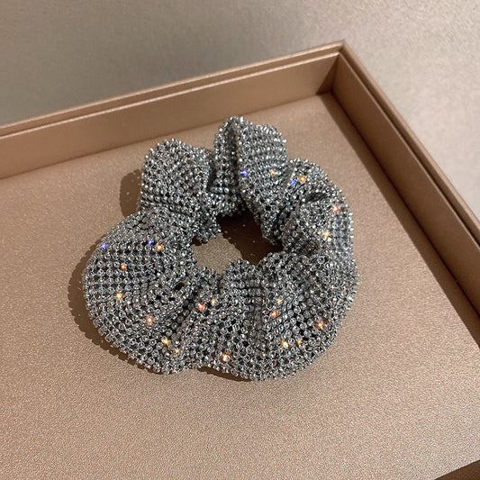 Sparkly Big Hair Scrunchie, Glitter Trendy Fashion Net Design Hair Tie